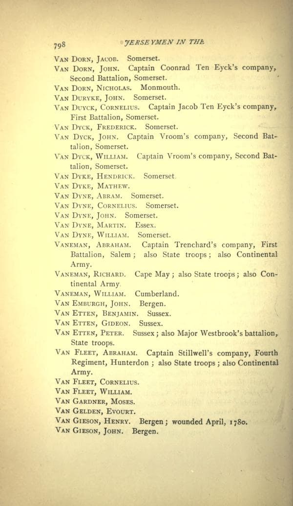 Captain Vroom's Recruits document