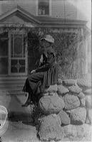 Glass plate photograph - Historical scene